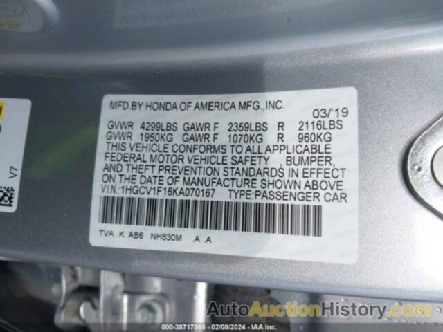 HONDA ACCORD LX, 1HGCV1F16KA070167