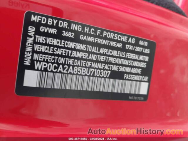 PORSCHE BOXSTER, WP0CA2A85BU710307