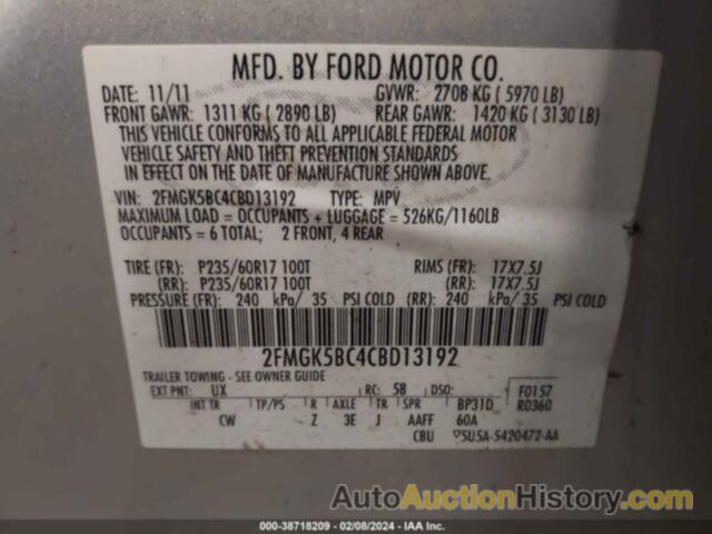 FORD FLEX SE, 2FMGK5BC4CBD13192