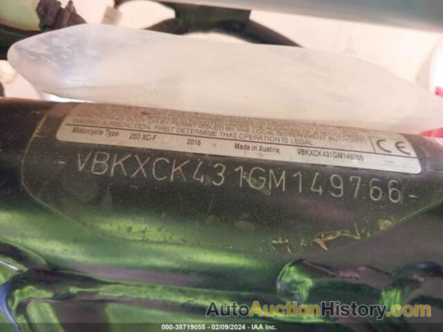 KTM 250 XC-F, VBKXCK431GM149766