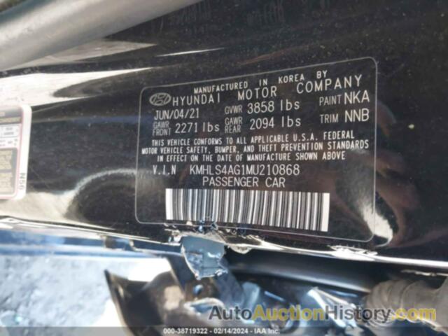 HYUNDAI ELANTRA SEL, KMHLS4AG1MU210868