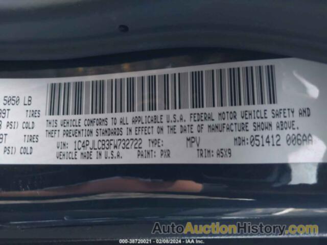 JEEP CHEROKEE LATITUDE, 1C4PJLCB3FW732722