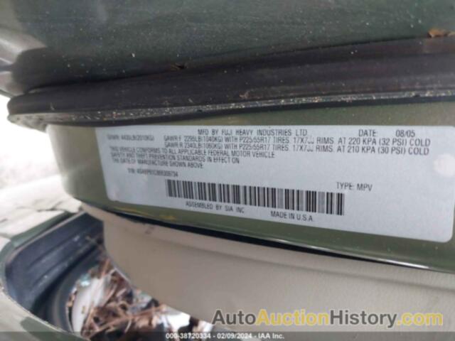 SUBARU OUTBACK 2.5I, 4S4BP61C866309734