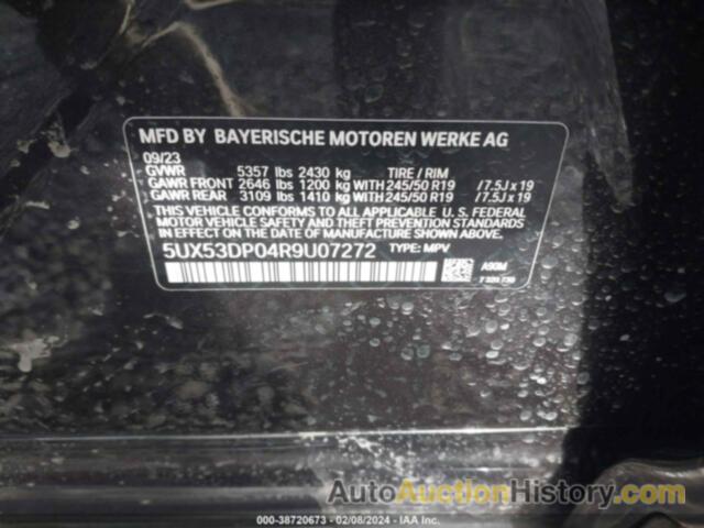 BMW X3 XDRIVE30I, 5UX53DP04R9U07272