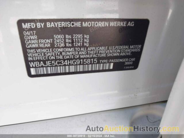 BMW 5 SERIES I, WBAJE5C34HG915815
