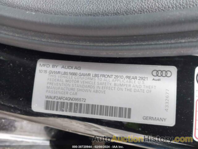 AUDI S6 4.0T PREMIUM PLUS, WAUF2AFC4GN095572