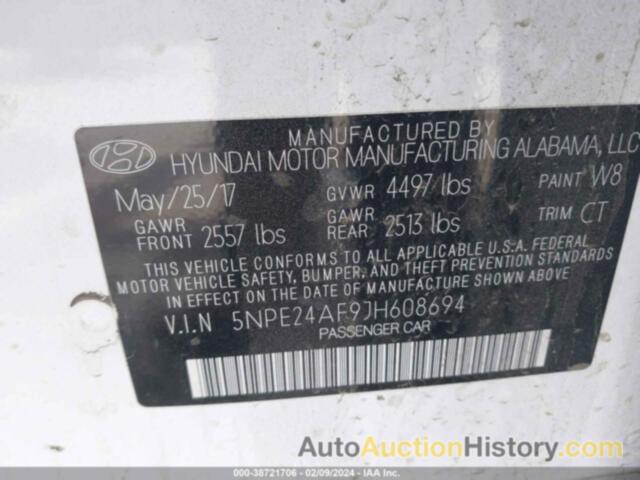 HYUNDAI SONATA SE, 5NPE24AF9JH608694