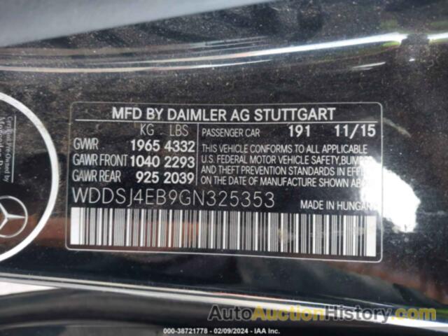 MERCEDES-BENZ CLA 250, WDDSJ4EB9GN325353