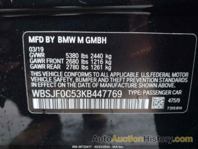 BMW M5 COMPETITION, WBSJF0C53KB447769