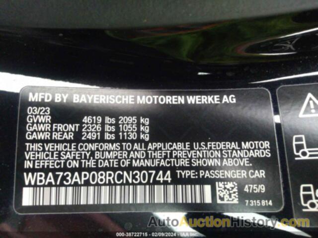 BMW 430XI, WBA73AP08RCN30744