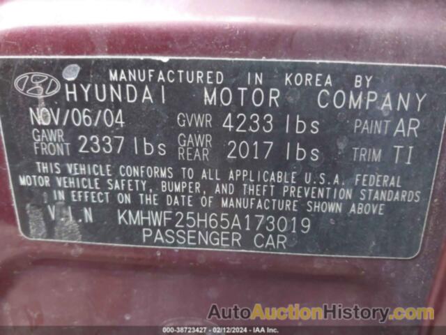 HYUNDAI SONATA GL V6, KMHWF25H65A173019