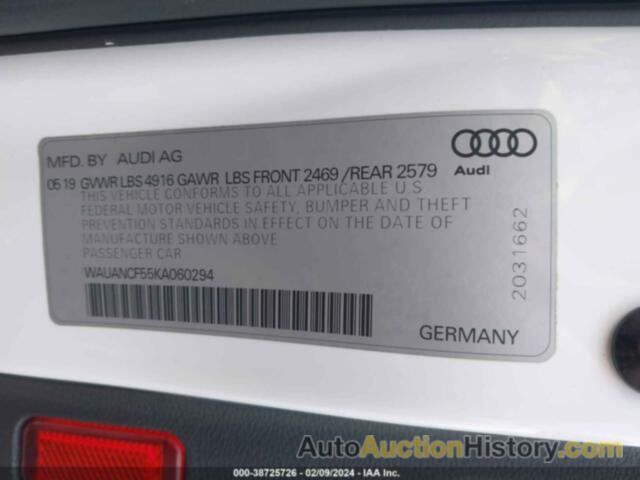 AUDI A5 45 PREMIUM, WAUANCF55KA060294