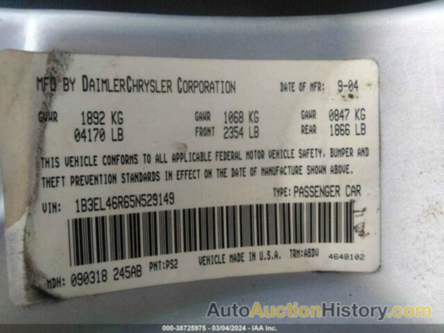 DODGE STRATUS SXT, 1B3EL46R65N529149