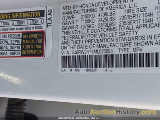 HONDA CR-V AWD SPECIAL EDITION, 5J6RW2H75ML026093