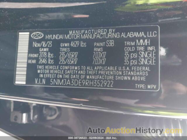 HYUNDAI TUCSON SE, 5NMJA3DE9RH352922