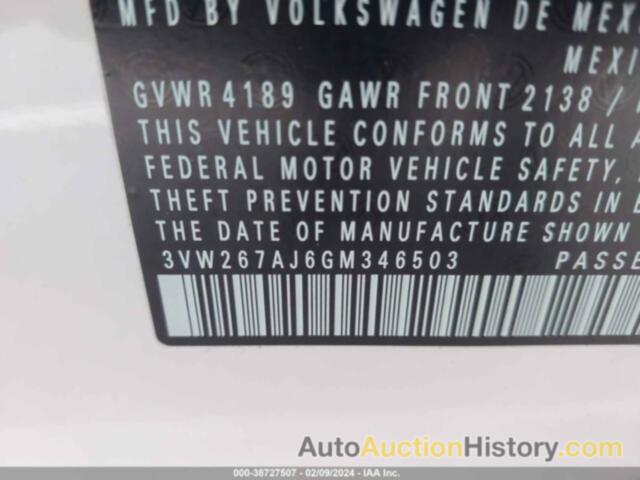 VOLKSWAGEN JETTA 1.4T S, 3VW267AJ6GM346503