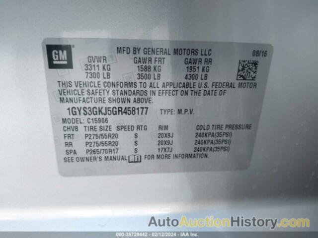 CADILLAC ESCALADE ESV STANDARD, 1GYS3GKJ5GR458177