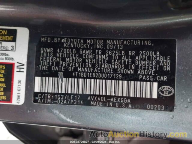 TOYOTA AVALON HYBRID XLE PREMIUM, 4T1BD1EB2DU017129