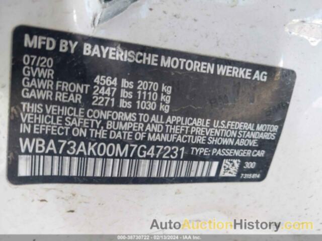 BMW 228XI, WBA73AK00M7G47231