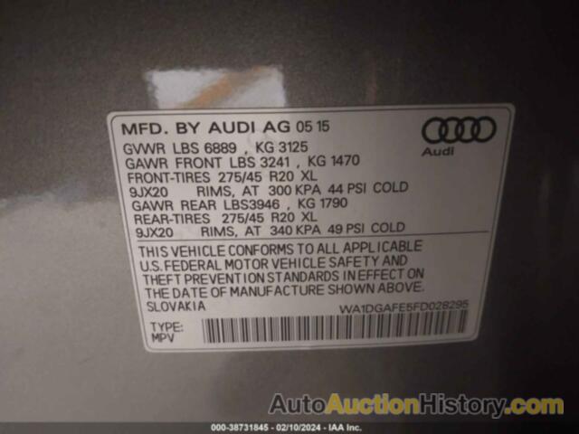 AUDI Q7 3.0T S LINE PRESTIGE, WA1DGAFE5FD028295