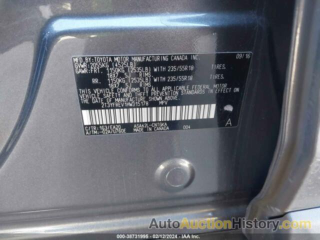 TOYOTA RAV4 LIMITED, 2T3YFREV1HW315178