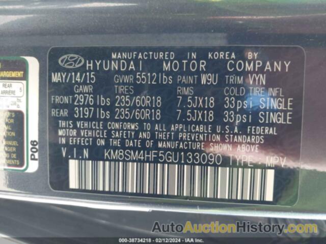 HYUNDAI SANTA FE SE, KM8SM4HF5GU133090