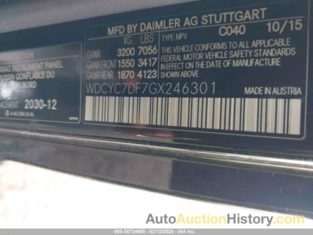 MERCEDES-BENZ AMG G 63 4MATIC, WDCYC7DF7GX246301