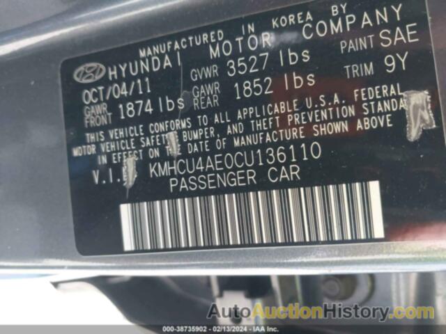 HYUNDAI ACCENT GLS, KMHCU4AE0CU136110