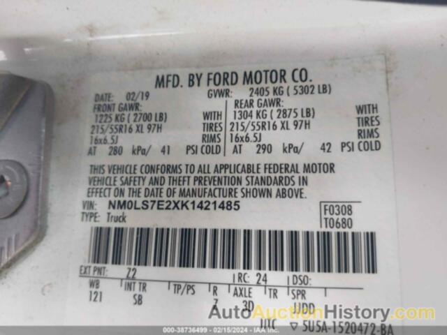 FORD TRANSIT CONNECT XL, NM0LS7E2XK1421485