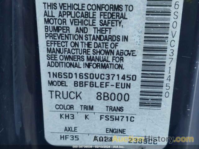 NISSAN TRUCKS 2WD SE/XE, 1N6SD16S0VC371450