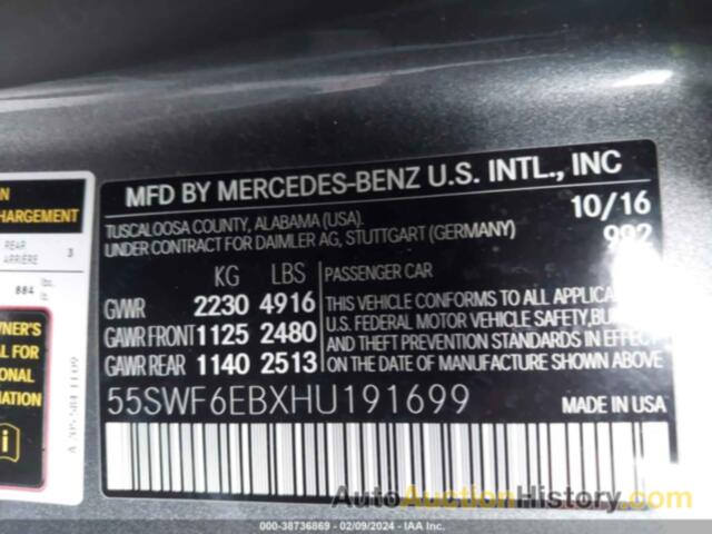 MERCEDES-BENZ AMG C 43 4MATIC, 55SWF6EBXHU191699