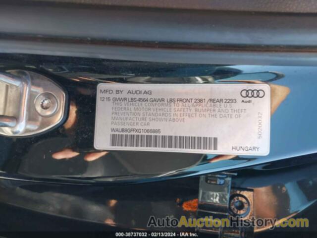 AUDI A3 2.0T PREMIUM, WAUB8GFFXG1066885