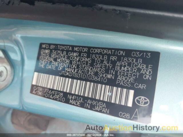 TOYOTA PRIUS C ONE, JTDKDTB31D1038410