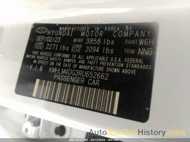 HYUNDAI ELANTRA SEL, KMHLM4DG3RU652662