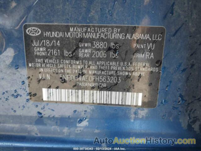 HYUNDAI ELANTRA SE, 5NPDH4AE0FH563203