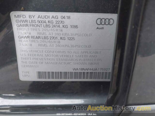 AUDI A4 ALLROAD PREMIUM PLUS, WA18NAF44JA175927