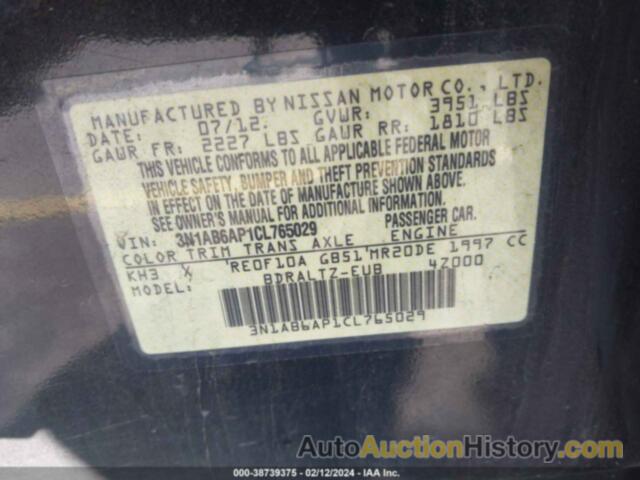 NISSAN SENTRA 2.0 SR, 3N1AB6AP1CL765029