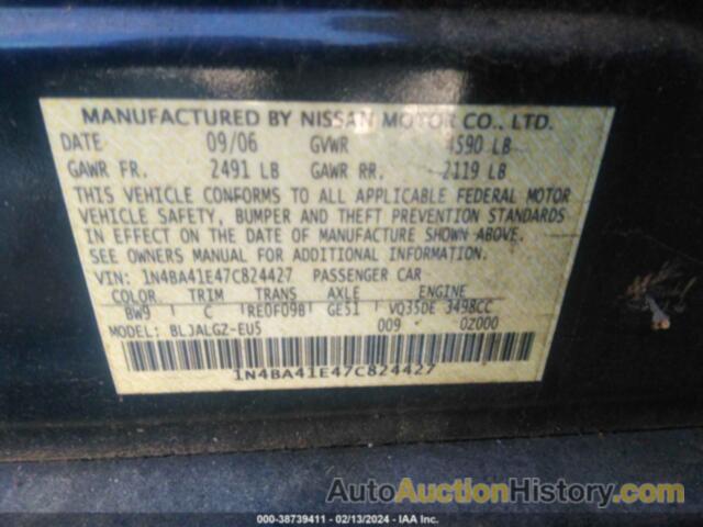 NISSAN MAXIMA 3.5 SL, 1N4BA41E47C824427