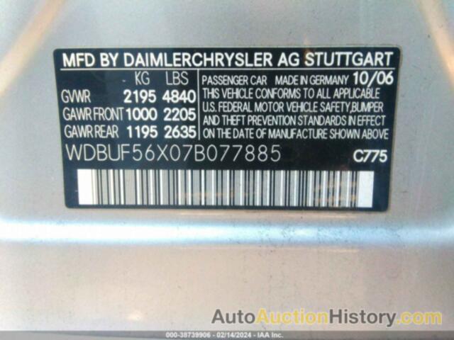 MERCEDES-BENZ E 350, WDBUF56X07B077885