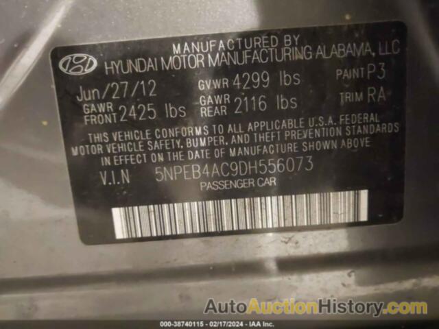 HYUNDAI SONATA GLS, 5NPEB4AC9DH556073