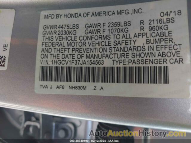 HONDA ACCORD SPORT, 1HGCV1F37JA154563