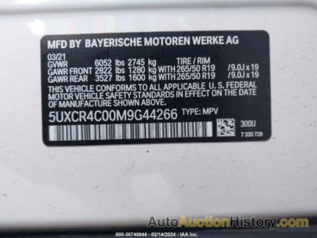 BMW X5 SDRIVE40I, 5UXCR4C00M9G44266