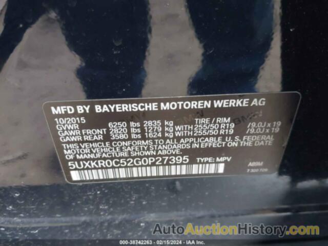 BMW X5 XDRIVE35I, 5UXKR0C52G0P27395