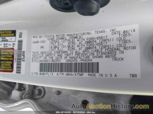 TOYOTA TACOMA BASE V6, 5TFLU4EN6EX102253