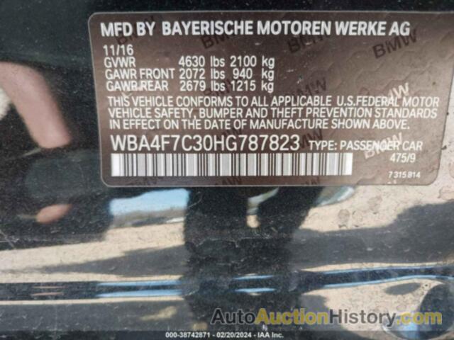 BMW 430I GRAN COUPE, WBA4F7C30HG787823