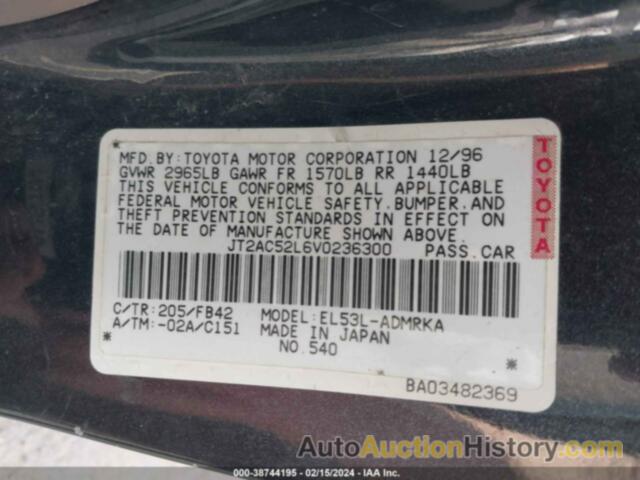 TOYOTA TERCEL LIMITED EDITION, JT2AC52L6V0236300