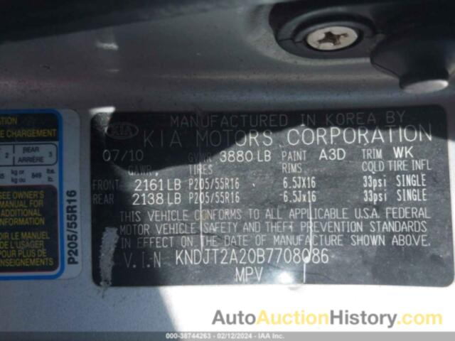 KIA SOUL +, KNDJT2A20B7708086