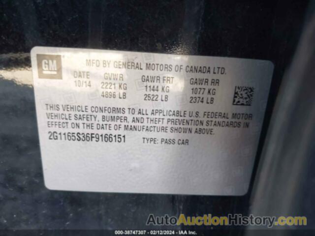 CHEVROLET IMPALA 2LZ, 2G1165S36F9166151