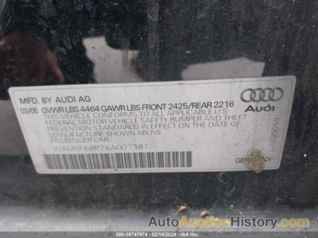 AUDI A3 2.0T, WAUNF68P76A001381