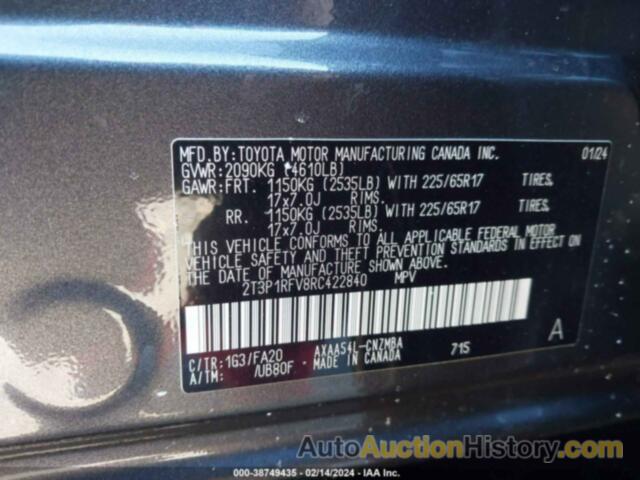 TOYOTA RAV4 XLE, 2T3P1RFV8RC422840